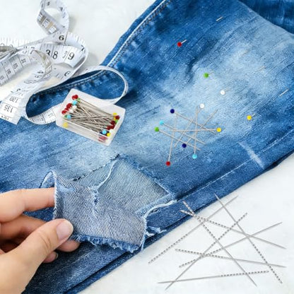 15-Piece Snag Repair Tool Kit with 50 Positioning Pins, Snag Puller Tools and Repair Needles for Clothing, Knitwear, Curtains, Fabric and Loose Threads