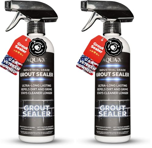 AQUA-X 16 Oz. Grout Sealer, Clear Grout and Tile Sealer, Natural Finish, Professional Grade, Indoor & Outdoor, Fast Dry and Long Lasting Protection (Pack of 2) - size: 1.00 Pound (Pack of 2)
