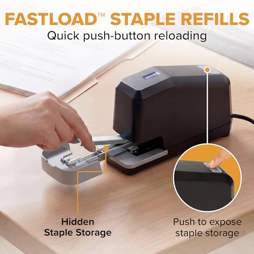 Bostitch Office Impulse Heavy Duty Electric Stapler Value Pack, 45 Sheet Capacity, Includes 5,000 Staples, No-Jam, Faster Stapling, Silver - size: 1-Pack