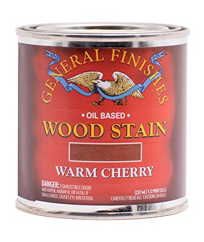 General Finishes Oil Based Penetrating Wood Stain, 1/2 Pint, Warm Cherry - color: Warm Cherry, size: 1 Half-Pint