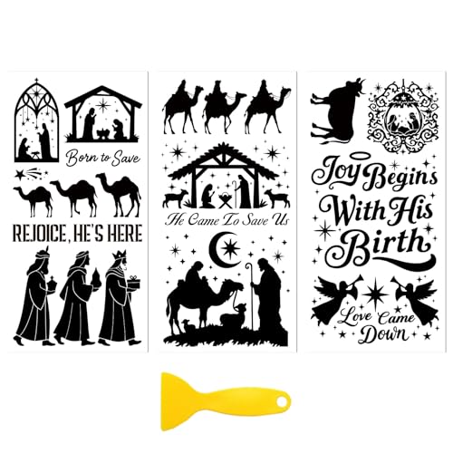 Peacoblue Nativity Rub On Transfers for Furniture Craft 6"x12" - style: Nativity