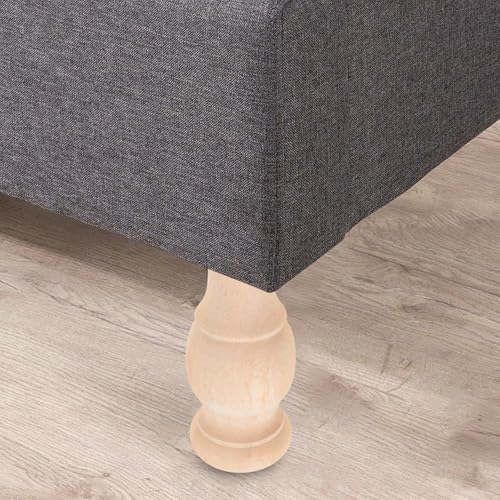 4pcs Solid Wood Furniture Legs Carved Round Sofa Feet Cabinet Wooden Legs for Couch 6x12cm Unfinished Hardwood Replacement Parts for Home Furniture