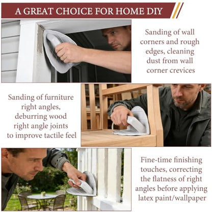Drywall Corner Sander, Sanding Tool with 12 PCS Hook and Loop Sanding Discs - style: Drywall Corner Sander