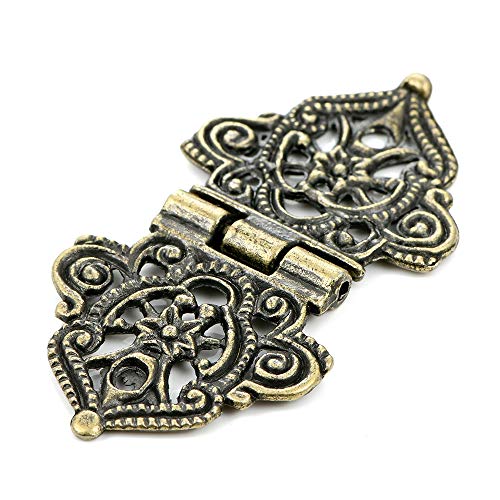 20Pcs Antique Bronze Engraved Hinges Decorative Hardware for Wooden Boxes