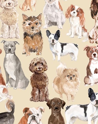 Peel & Stick Waterproof Vinyl Wallpaper Animal- Dog & Camper Themes, Removable for Bathroom, Laundry Room & Locker Contact Paper (17.32"x 118.11") - color: Cute Dog, size: 17.32"x 118.11"