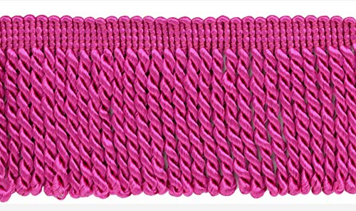 DÉCOPRO 2 1/2" (6cm) Bullion Fringe Trim (Style# EF25) Hot Pink #156 (Bright Magenta Pink) 5 Yards (4.5m/15 ft) - color: Hot Pink #156 (Bright Magenta Pink), size: 2 1/2" (6cm)