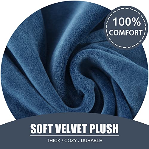 Stretch Cushion Cover, Soft Velvet Plush Cushion Slipcovers Loveseat Sofa Covers Couch Seat Covers Furniture Protector with Elastic Bottom (Large, Blue) - color: Blue, size: Large