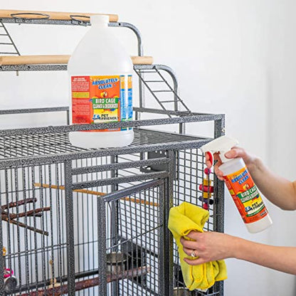 Absolutely Clean Amazing Bird Cage Cleaner and Deodorizer - Just Spray/Wipe - Safely & Easily Removes Bird Messes Quickly and Easily - Made in The US - Fragrance Free - 128oz Gallon - style: 1 Gallon (Pack of 1)