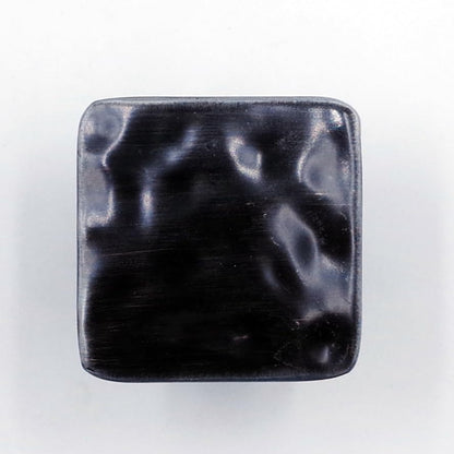Jetland Square Hammered Cabinet Knobs - 6-Pack, Black with Grey Line, 1-1/4" Knobs, Rustic Solid Cast Square Knobs for Dresser Nightstand Furniture, HT0612BGL30 - color: Black with Grey Line, size: 1-1/4" Knobs