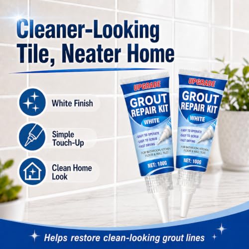 Tile Grout Repair Kit, 2 Pack Fast Drying Grout Sealer Tube