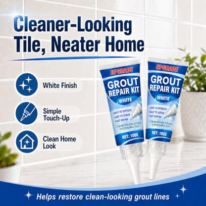 Tile Grout Repair Kit, 2 Pack Fast Drying Grout Sealer Tube