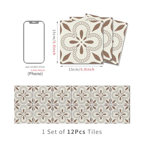 VICCI 12Pcs Peel and Stick Tile Stickers, 5.9x5.9 inch Foam Wall Decals - color: Art-228, size: 5.9x5.9IN*12PCS