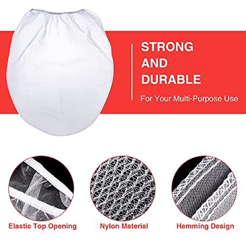 25 Pieces 5 Gallon Elastic Top Paint Strainer Bags White Fine Mesh Bag Paint Filter Bag Flow Nylon Mesh for Hydroponics Painting Gardening