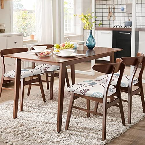 SearchI Seat Covers for Dining Room Chairs Stretch Printed Chair Seat Covers Set of 4, Removable Washable Upholstered Chair Seat Protector Cushion Slipcovers for Kitchen, Office(Ball Flower) - color: Ball Flower