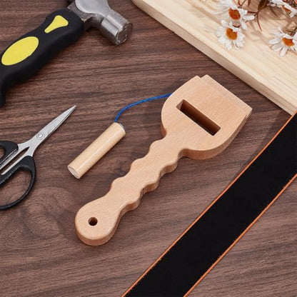 BENECREAT Webbing Stretcher Beechwood, Wood Handle Webbing Stretcher, Stretching Tool for Upholstery Repair Tools Supplies 7.8x2.7x0.8 inches - color: BurlyWood-Slotted version