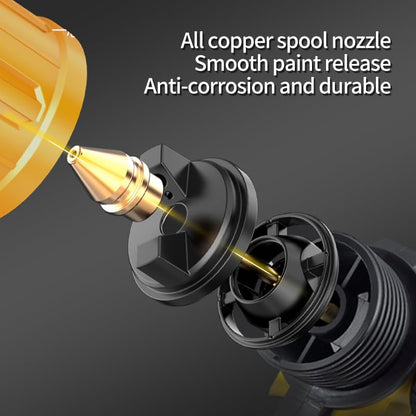 Paint Sprayer 1000W HVLP Electric Spray Paint Gun with 6 Copper Nozzles and 3 Spray Patterns 1200ML High Capacity Container for Furniture, Fences, Walls, Garage Doors (Yellow) - color: Yellow