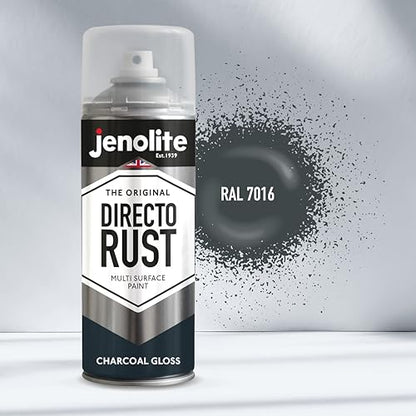 JENOLITE Directorust Gloss Finish Aerosol, Charcoal Grey 1x13.5oz - color: Charcoal/Gray