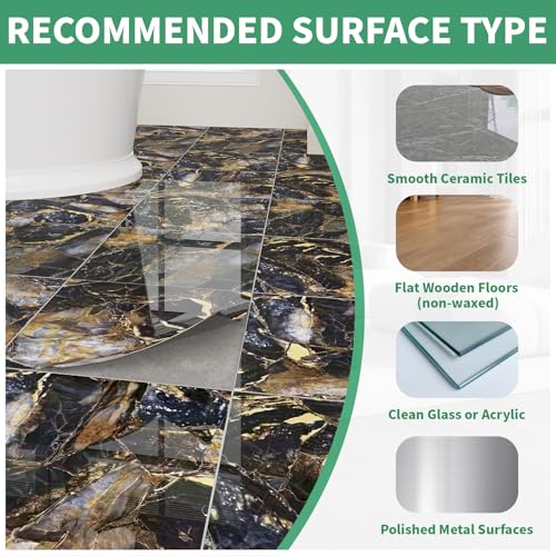 30-Pack 12" x 12" Peel and Stick Floor Tiles Waterproof, Polish Blue Gold Marble Self Adhesive Vinyl Flooring for Bathroom, Kitchen, Living Room, RV, Cover 30 Sq.Ft, Glossy Blue&Golden - color: Polish Blue&Golden Marble