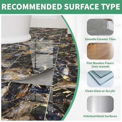 30-Pack 12" x 12" Peel and Stick Floor Tiles Waterproof, Polish Blue Gold Marble Self Adhesive Vinyl Flooring for Bathroom, Kitchen, Living Room, RV, Cover 30 Sq.Ft, Glossy Blue&Golden - color: Polish Blue&Golden Marble