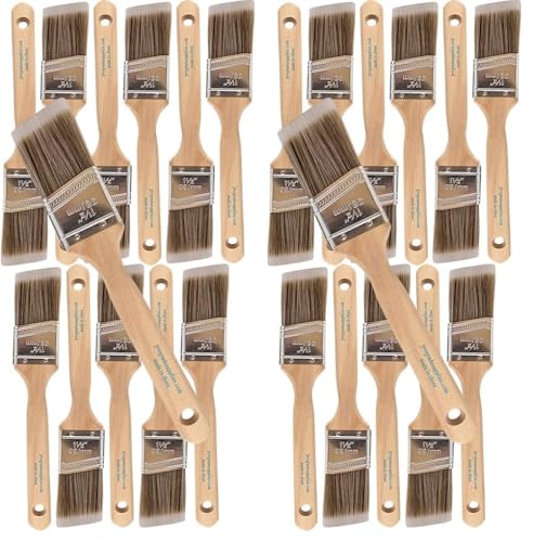 Pro Grade - Paint Brushes - 12Ea 1.5" Angle Brushes (Pack of 2) - size: 12Ea 1.5A (Pack of 2)