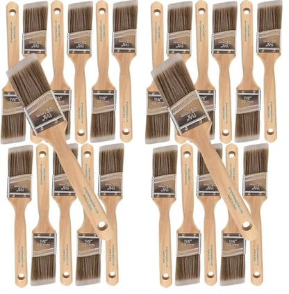 Pro Grade - Paint Brushes - 12Ea 1.5" Angle Brushes (Pack of 2) - size: 12Ea 1.5A (Pack of 2)
