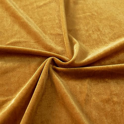 Stretch Velvet Fabric by The Yard for Apparel,Sewing,Crafting,Full Dress 93% Polyester 7% Spandex 63" Wide (Gold,2Yards) - color: Gold, size: 2 Yards