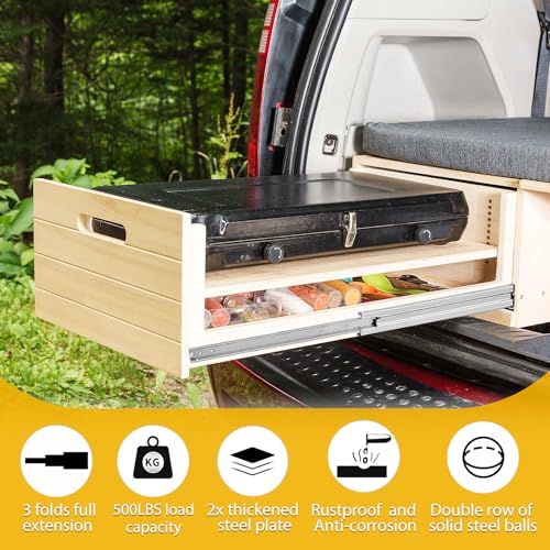 YENUO Heavy Duty Drawer Slides Full Extension Ball Bearing 12–60 Inch 500LB - size: 12 Inch, style: Load:500 lb (No lock) -W:76mm
