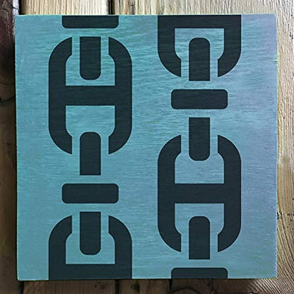Stencil1 Nautical Chain Repeat Pattern Stencil - Durable Quality Reusable Stencils for Painting on Walls Fabric & Furniture - 5.75" x 6" - color: Nautical Chain Repeat Pattern Stencil - 5.75" x 6"