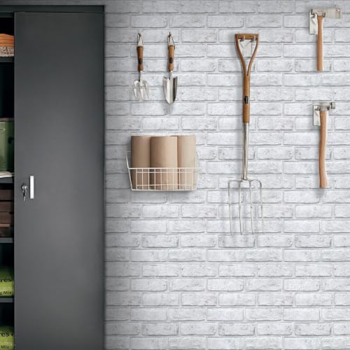 Commomy 3D Faux Brick Wall Panels Grey Spots White 11.8" x 11.8" - color: Brick-Grey Spots White