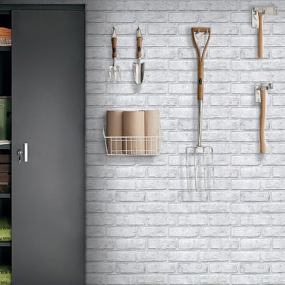 Commomy 3D Faux Brick Wall Panels Grey Spots White 11.8" x 11.8" - color: Brick-Grey Spots White