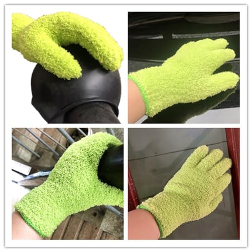 6 Pcs Microfiber Dusting Gloves Reusable Washable Cleaning Gloves Mittens House Kitchen Cleaning Gloves Cloth Car Wash Hand Mitten