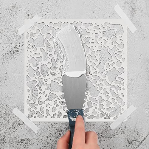 Crtiin 8 Pcs Knockdown Texture Stencil 8x8 Inch Drywall Repair Tool
