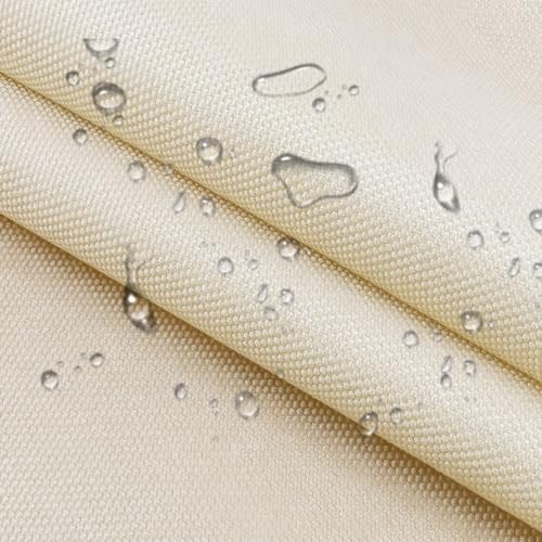Waterproof Canvas Cloth Fabric by The Yard 60" W 600D Oxford Polyester Upholster Fabric Water Resistant Material for Outdoor Furniture Chair Cushion Cover DIY Sewing (1 Yard, Beige) - color: Beige, size: 1 Yard