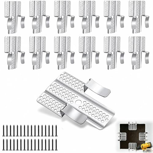 12 Pack Heavy Duty Drywall Repair Clips, Stainless Steel with 24 Screws