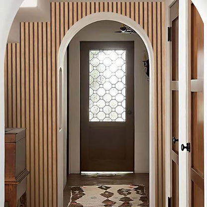 Yun-aeon Natural Wood - Tan Slats Peel and Stick Wallpaper for Wall - color: Tan, size: 17.3" x 300"