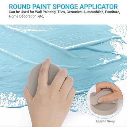 5-Piece Professional Paint Trim Tool Kit for All-in-ONE Paint- 1.6" Paint Brush for Trim, 2 Small Foam Paint Roller & 2 Round Sponges