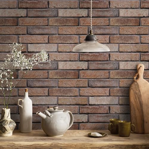 Commomy Faux Brick 3D Wall Panels - Not Real Brick 12 pcs of 22.8" x 11.8" - color: ‎Large Brick-O