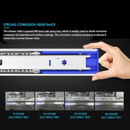 12 Inch 10 Pairs Soft Close Drawer Slides Full Extension - size: 12 Inch
