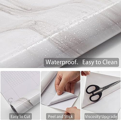 Sevalo Marble Contact Paper Peel and Stick Countertop Waterproof 15.7×197” - size: 17.5“×197”