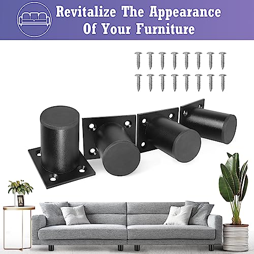 Aluminum Alloy Adjustable Furniture Legs 2.4 Inch / 60mm - Black - 4Pcs - size: 2.4 Inch