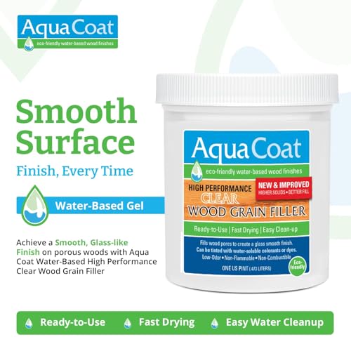 Aqua Coat Water Based High Performance Clear Wood Grain Filler Gel, Great for Home Improvement and DIY Woodworking Professionals, Low Odor, Fast Drying and Stainable (8 oz) - size: 8 oz