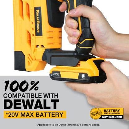 2-in-1 Cordless 18GA Brad Nailer & 1/4 Crown Stapler for DeWALT 20V MAX Battery (Tool Only) - Lightweight, 1600 Nails/Staples Included for DIY, Upholstery & Home Renovation