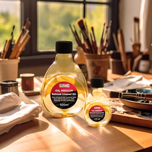 U.S. Art Supply Refined Linseed Oil, 125ml (4.2 oz) Fluid Medium - size: 4.23 Fl Oz (Pack of 1)