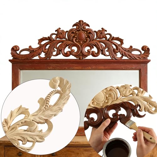 Nsrisml 16 Pack Wooden Rose Appliques Onlays, 11.81inch - size: 11.81inch