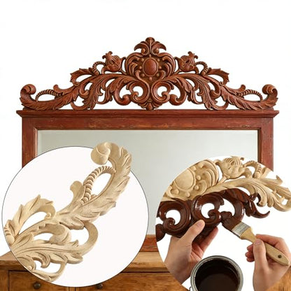 Nsrisml 16 Pack Wooden Rose Appliques Onlays, 11.81inch - size: 11.81inch