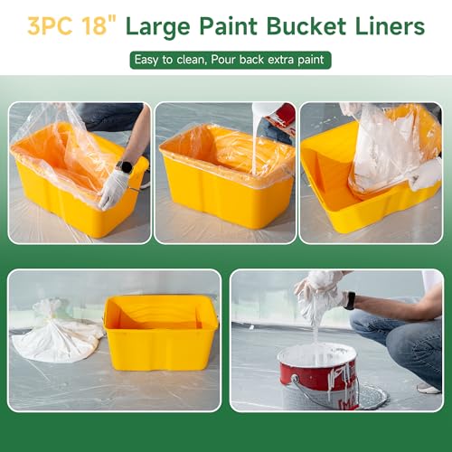 VOOMEY 18 Inch Paint Roller Kit, 23 Pcs Professional Large Painting Kit - size: 23pc
