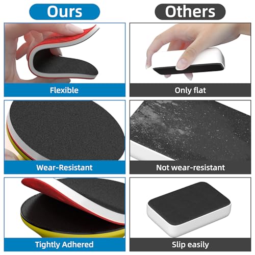 BURMONG 32PCS Sanding Sponge Set，3 Inch Hook & Loop Sanding Sponge Discs Kit, 180–3000 Grit Wet Dry Sanding Pads with 3" Hand Sanding Block for Wood, Metal, Headlight & Curved Surface Polishing