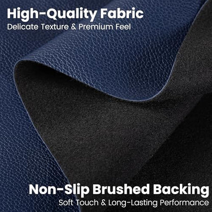 Marine Vinyl Fabric, Upholstery Faux Leather Fabric by The Yard, 1.05mm Lychee Texture Leather Sheets for Sofa Chairs Handbags Hair Bows Earrings Crafts (3 Yards 108''X 54'', Blue) - color: Blue, size: 3 Yard