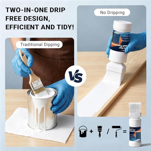 White Paint for Wood, Touch Up Paint, Furniture Cabinets Refinishing 6.35oz - color: White