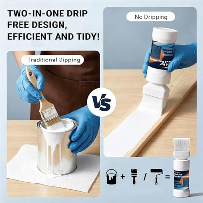 White Paint for Wood, Touch Up Paint, Furniture Cabinets Refinishing 6.35oz - color: White